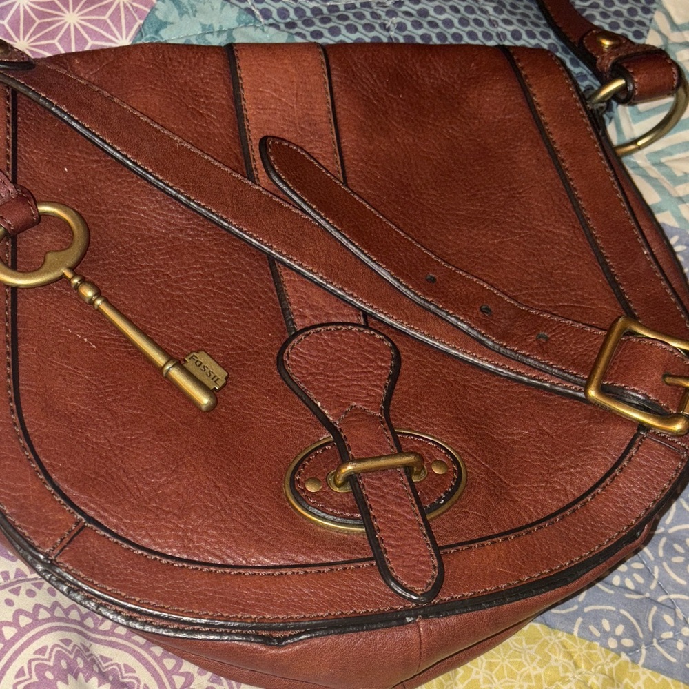 Fossil brown leather purse